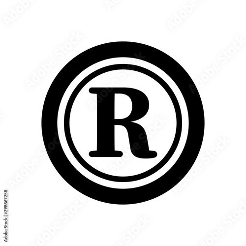 Registered trademark symbol icon vector on white background