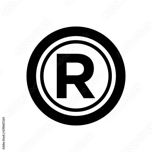 Registered trademark symbol icon vector on white background