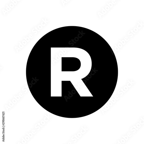 Registered trademark symbol icon vector on white background