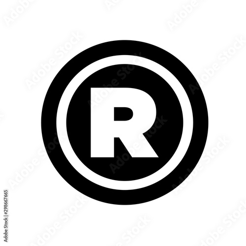 Registered trademark symbol icon vector on white background