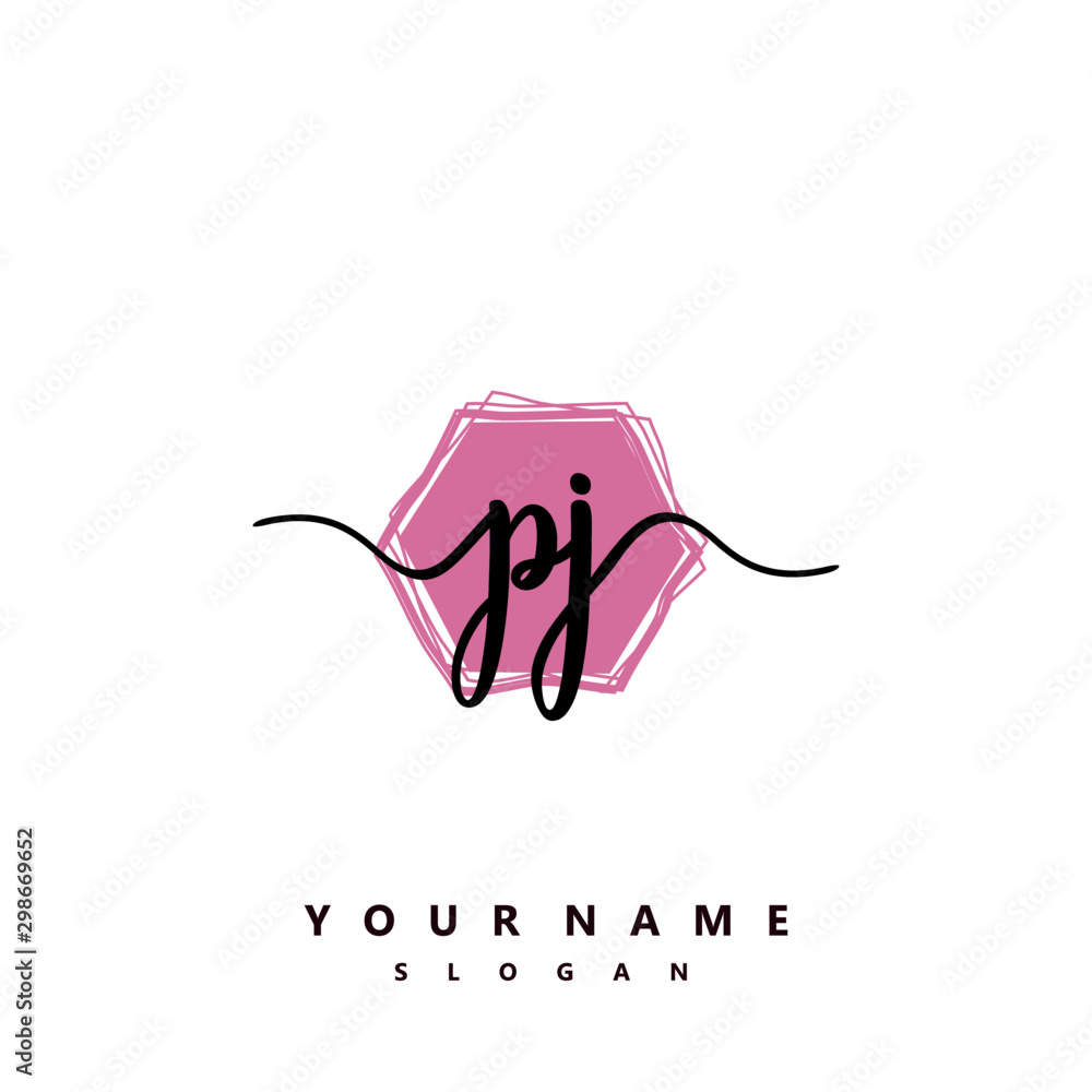 PJ Initial handwriting logo vector PJ Initial handwriting logo vector