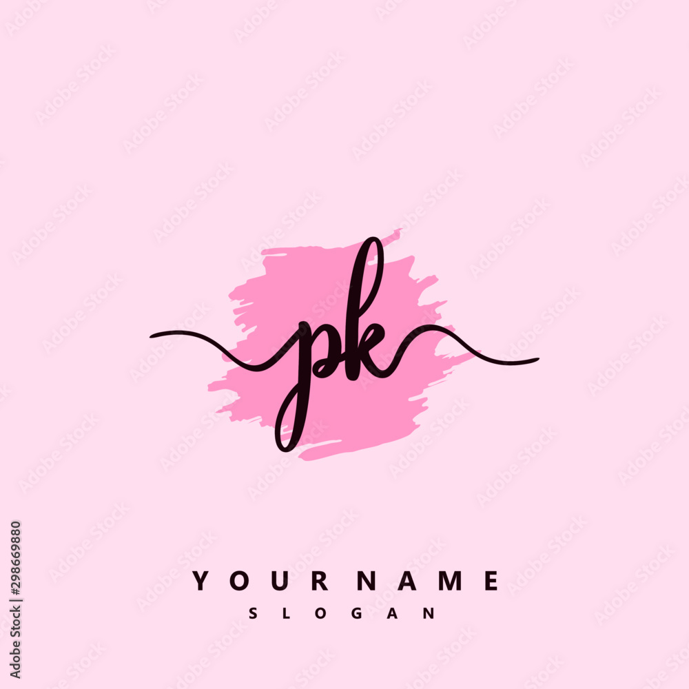 PK Initial handwriting logo vector PK Initial handwriting logo vector