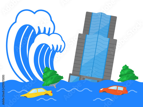 津波のイラスト