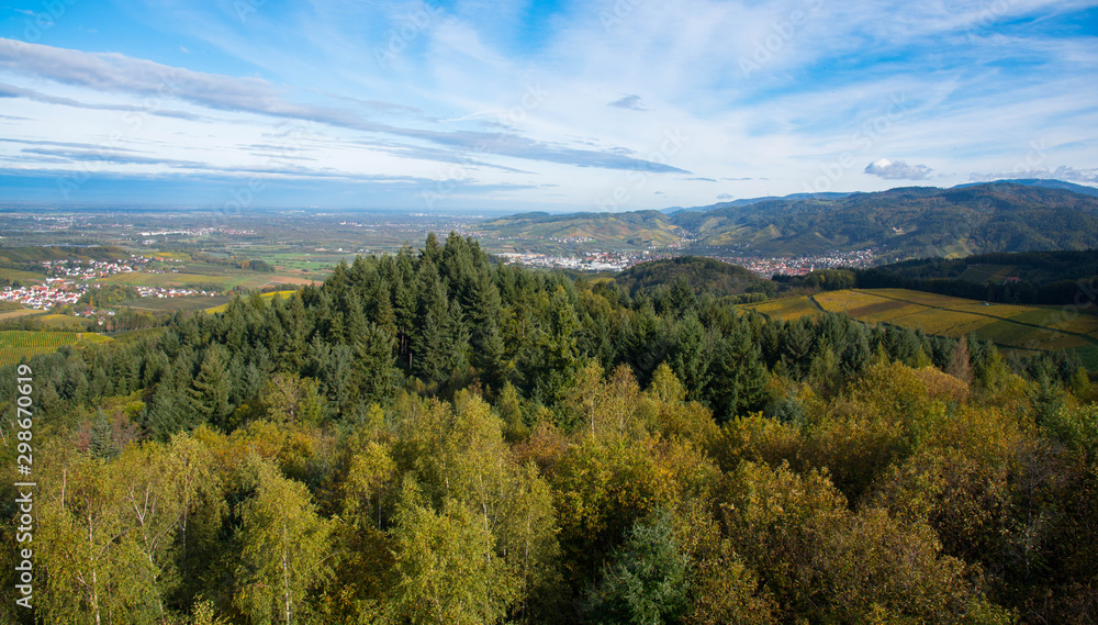 Blick vom Geigerskopfturm in Oberkirch im Renchtal Blick vom Geigerskopfturm in Oberkirch im Renchtal