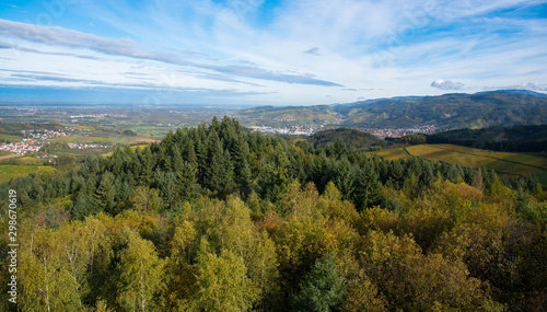 Blick vom Geigerskopfturm in Oberkirch im Renchtal