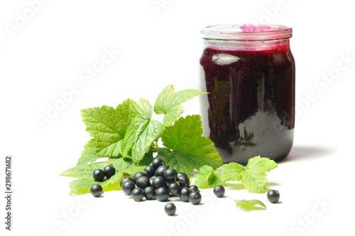 Health-giving vitamin, black currant on the white background