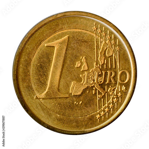 One euro coin isolated on white background