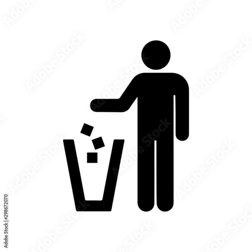 Garbage symbol. Trash icon isolated on white background. 