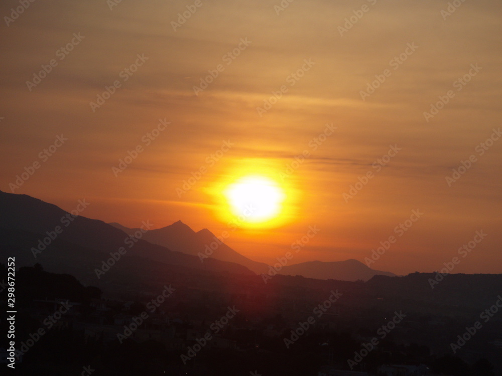 Fototapeta premium Coucher de soleil en Sicile