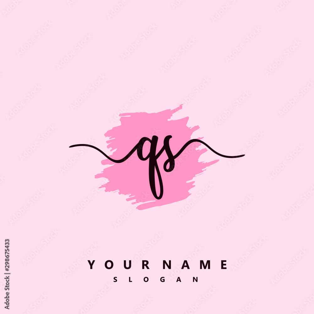 QS Initial handwriting logo vector QS Initial handwriting logo vector