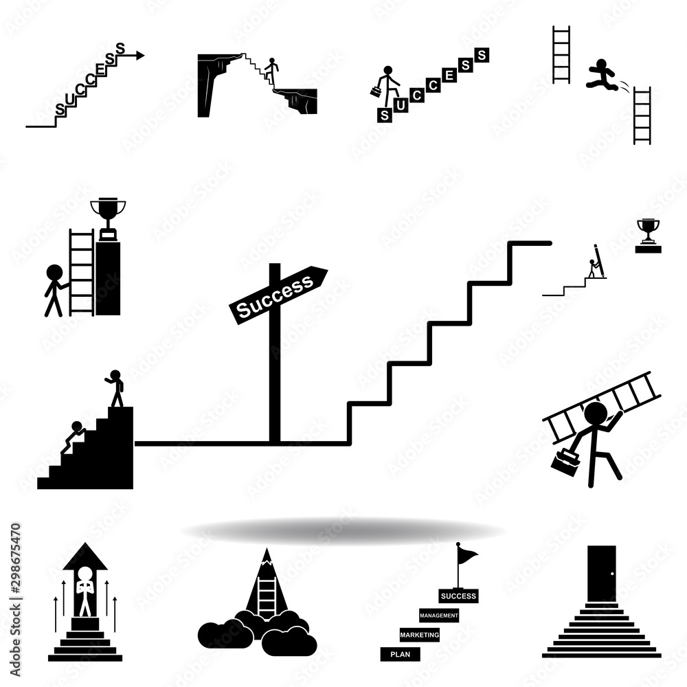 Obraz premium stair, success, target, direction icon. Can be used for web, logo, mobile app, UI UX on white background
