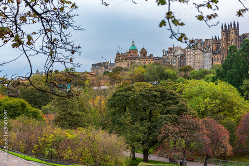 Edinburgh city from St Margaret's gardens