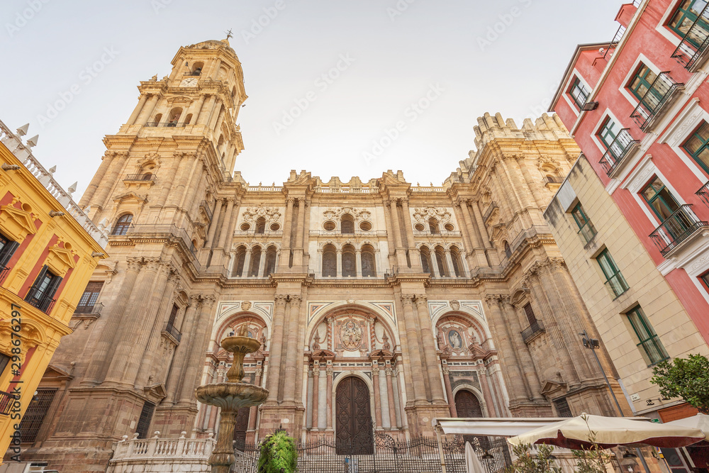 The Cathedral of Málaga at Plaza del Obispo in Malaga, Spain