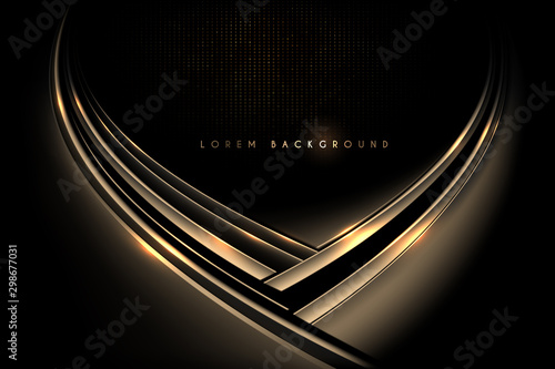 Abstract gold and black shiny background