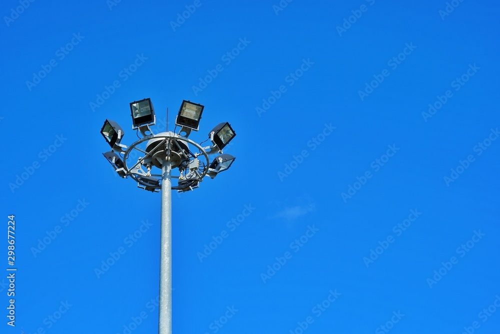 Spotlights and blue sky backgrounds. Spotlights and blue sky backgrounds.
