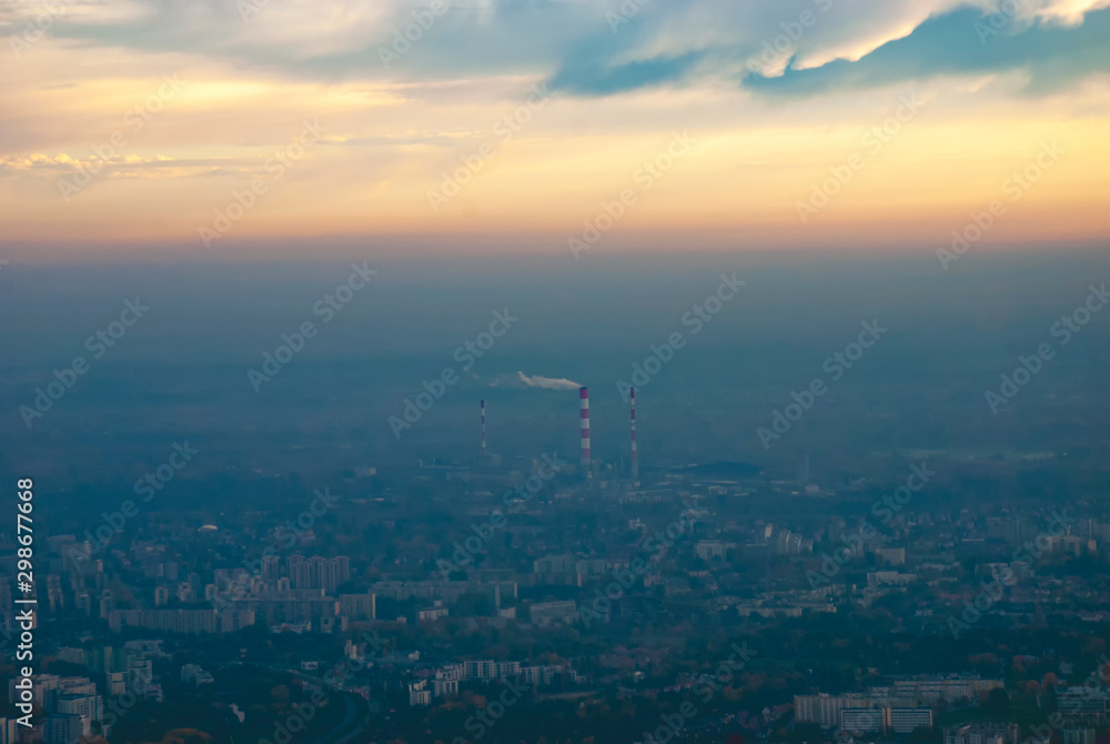 Day break over Warsaw in Poland Day break over Warsaw in Poland