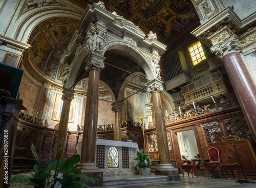 Interior of the church San Crisogono in Trastevere  historic center of Rome  Italy