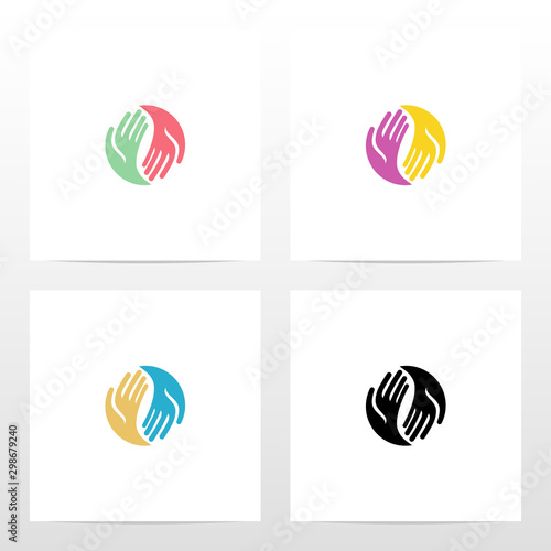 Two Hands Circle Logo Design
