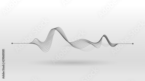 Wireframe sound mixer wave background photo