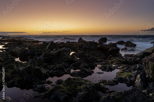 sunset on coast of sea La Gomera