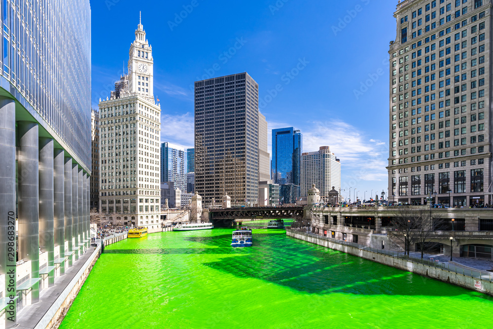 Obraz premium Dyeing River Chicago St 'Partick Day.