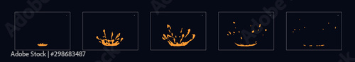 dust drop splash special effect animation. dust burst frames for flash animation in games, cartoon or something else.