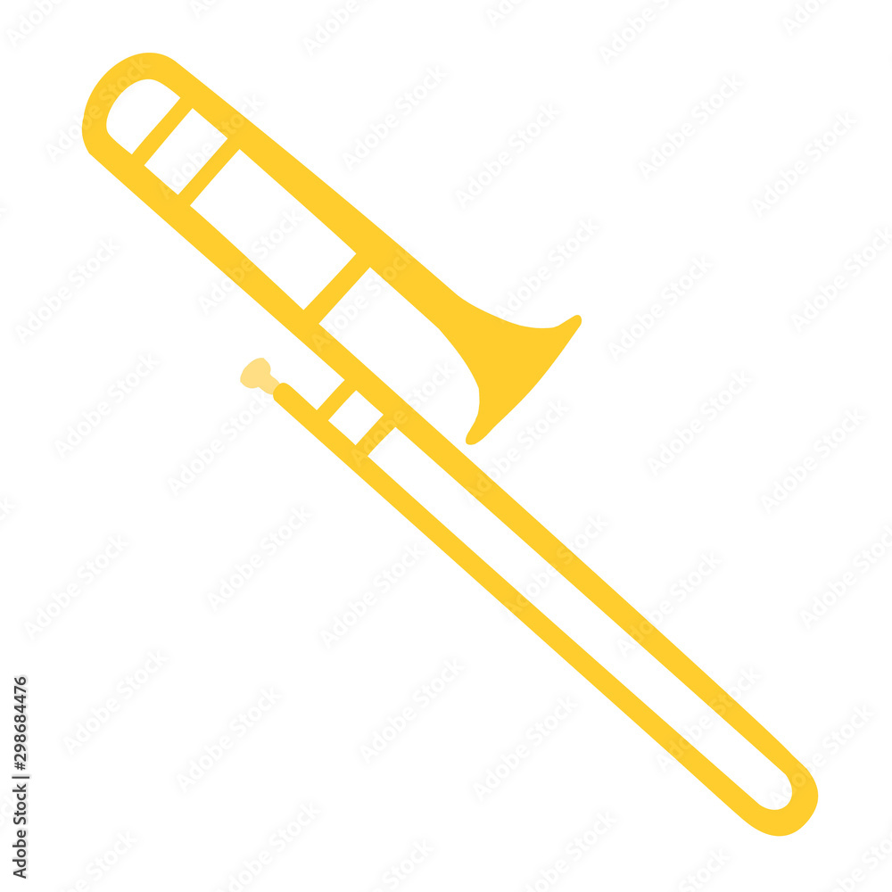 Illustration of a trombone isolated on white background Illustration of a trombone isolated on white background