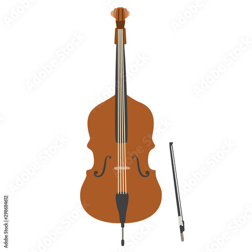 Illustration of a contrabass isolated on white background