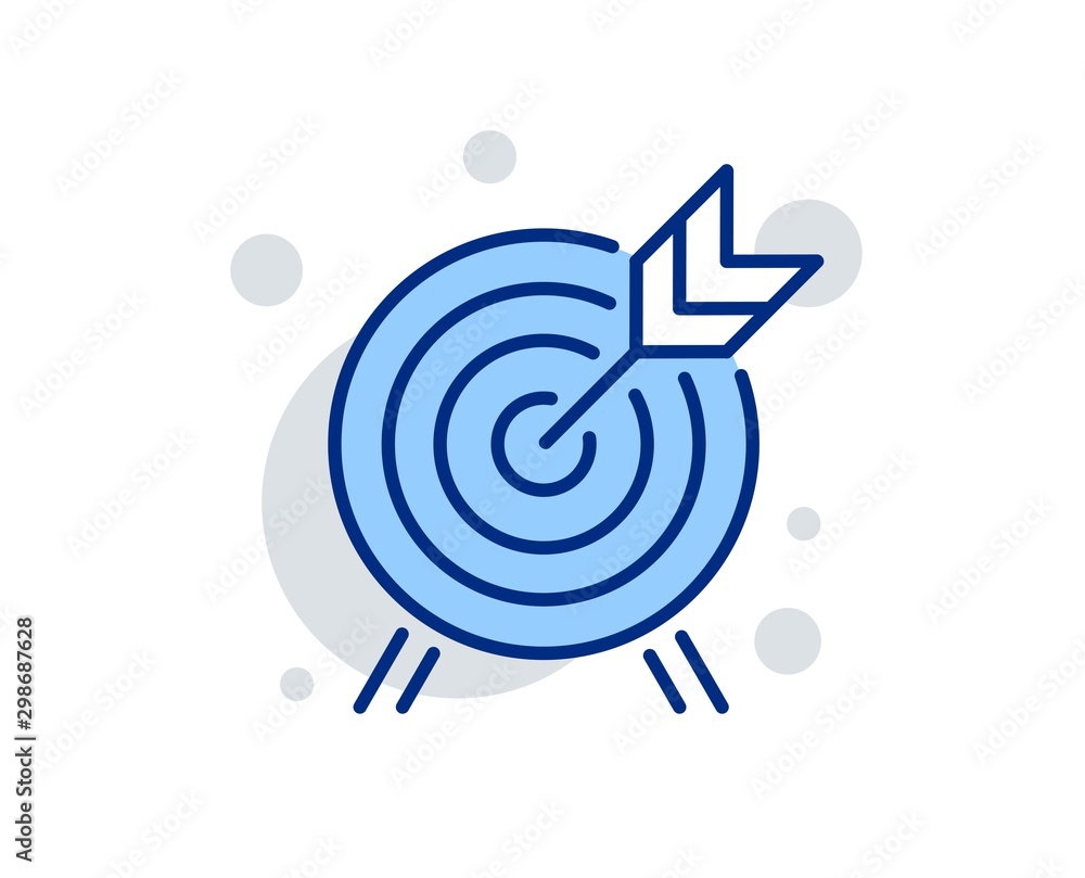 Archery line icon. Amusement park attraction sign. Linear design sign. Colorful archery icon. Vector Archery line icon. Amusement park attraction sign. Linear design sign. Colorful archery icon. Vector