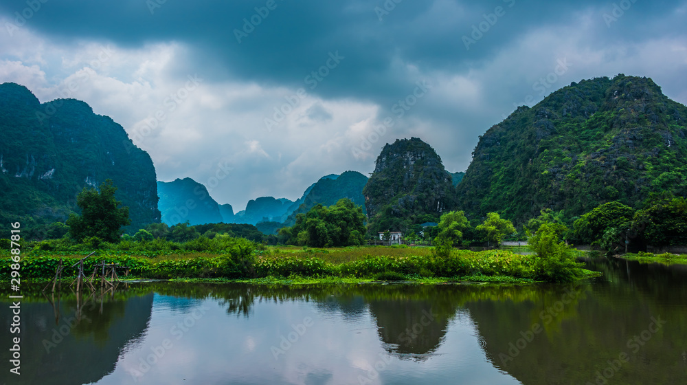 Trang An, a scenic area near Ninh Binh, Vietnam