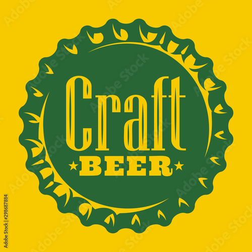 Vector illustration with stylized beer bottle cap
