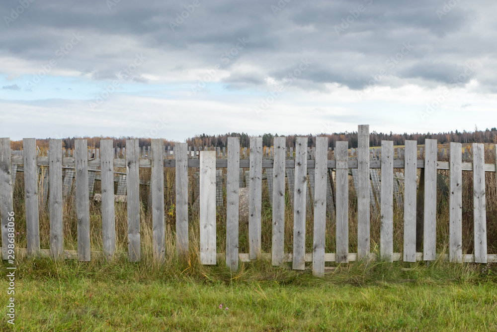 old wooden fence in the field old wooden fence in the field