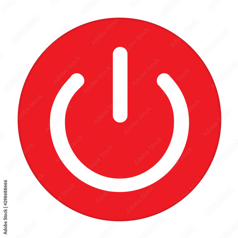 Red Power symbol for banner, general design print and websites. Illustration vector. Red Power symbol for banner, general design print and websites. Illustration vector.