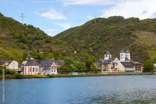 View of Treis-Karden town with the Moselle river in Germany