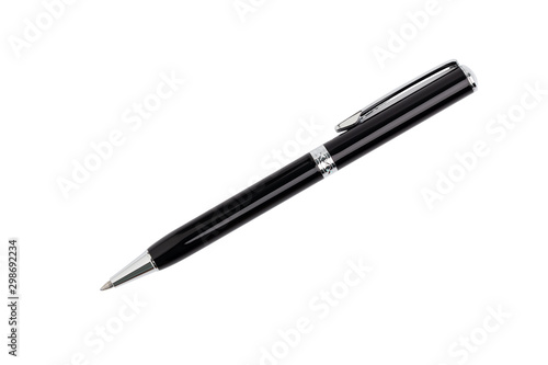 Foto Top view Black pen isolated on white background