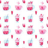 valentine's day pattern of different pink elements