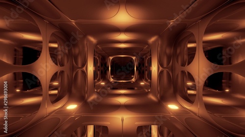 clean futuristic alien scifi fantasy hangar tunnel corridor 3d rendering background wallpaper © Michael