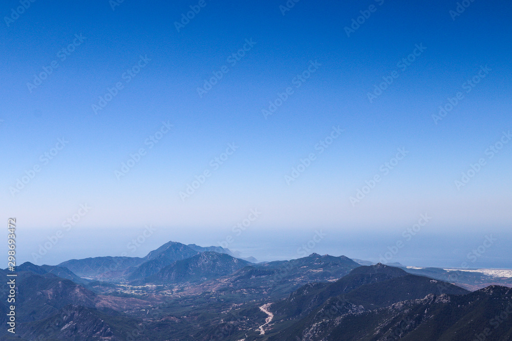 Obraz premium View of the Mediterranean Sea from Tahtali Mountain. Kemer, Turkey.