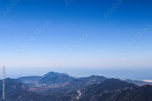 View of the Mediterranean Sea from Tahtali Mountain. Kemer, Turkey.