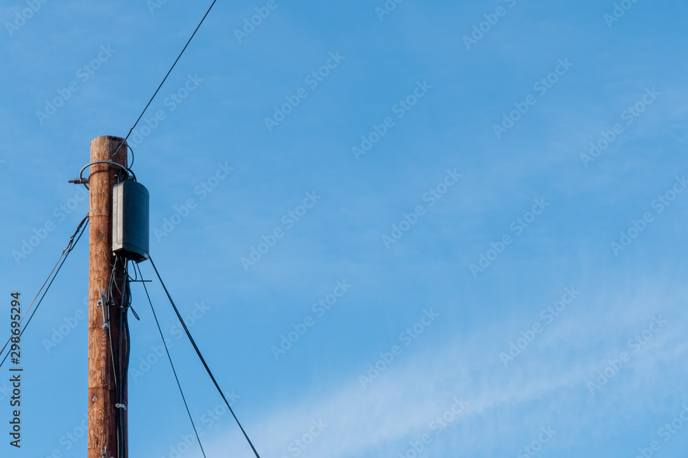 Wooden telegraph pole