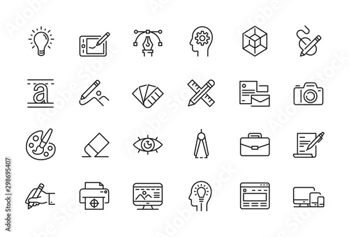 Zestaw ikon związanych z minimalnym projektem graficznym
