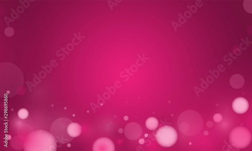 Abstract bokeh Light gold color with soft light Pink background for wedding vector magic holiday poster design.