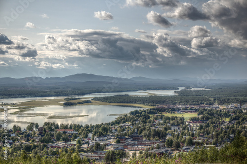 Tonemapped view on the town of Mala in Northern Sweden