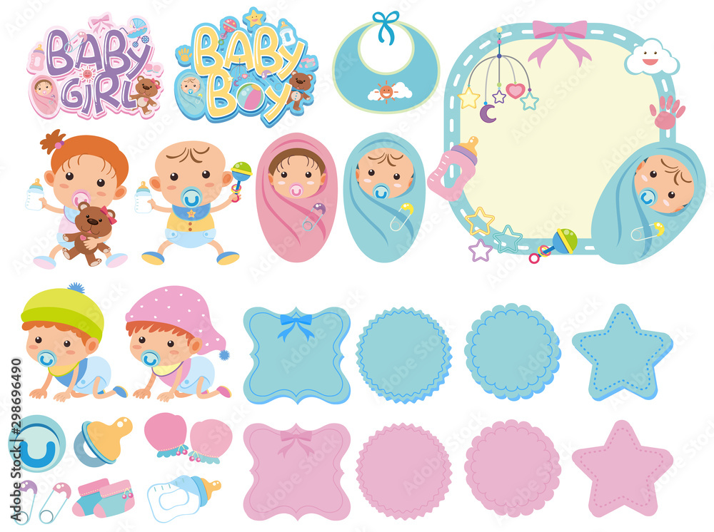 Set of isolated objects theme baby Set of isolated objects theme baby
