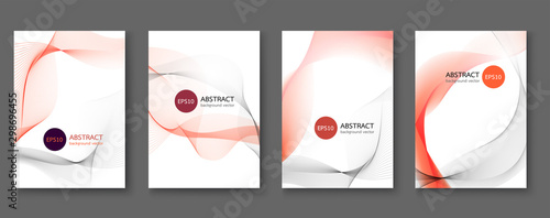 Set of abstract vector backgrounds with line waves.Vector illustration.