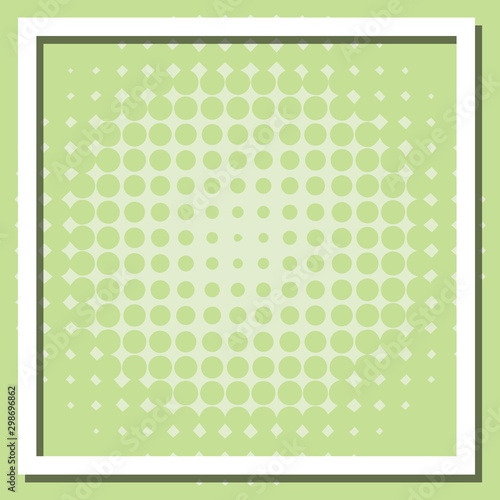 Frame template design with green dots