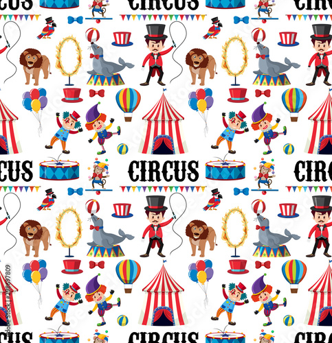 Seamless background design with circus theme