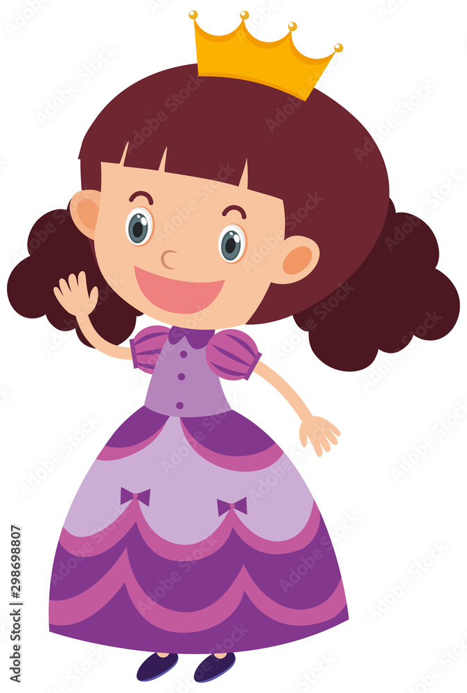 Single character of princess on white background Single character of princess on white background