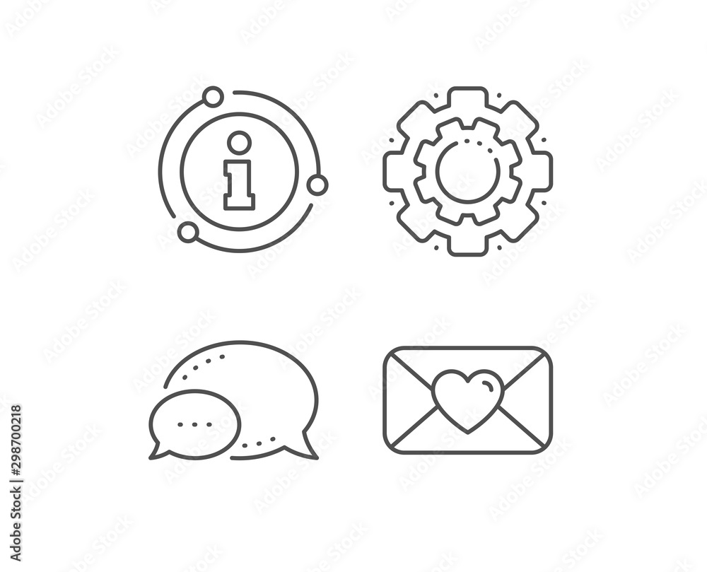 Valentines day mail line icon. Chat bubble, info sign elements. Love letter symbol. Heart sign. Linear valentine outline icon. Information bubble. Vector Valentines day mail line icon. Chat bubble, info sign elements. Love letter symbol. Heart sign. Linear valentine outline icon. Information bubble. Vector