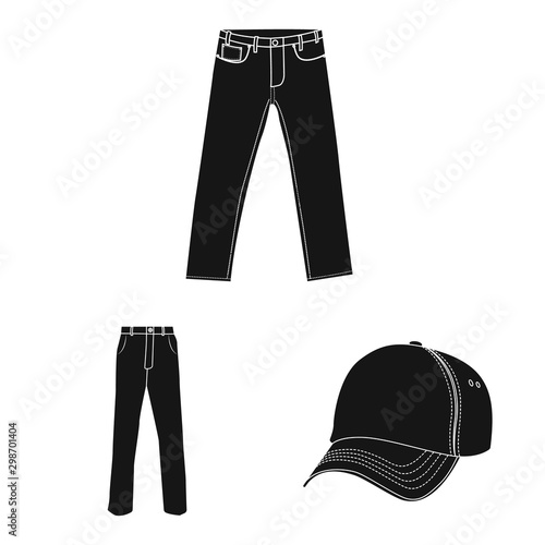 Vector illustration of man and clothing sign. Collection of man and wear stock symbol for web.